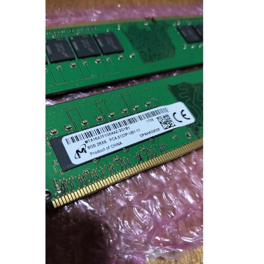 デスクトップ用 メモリ Micron  PC4-2133P 16GB 2枚