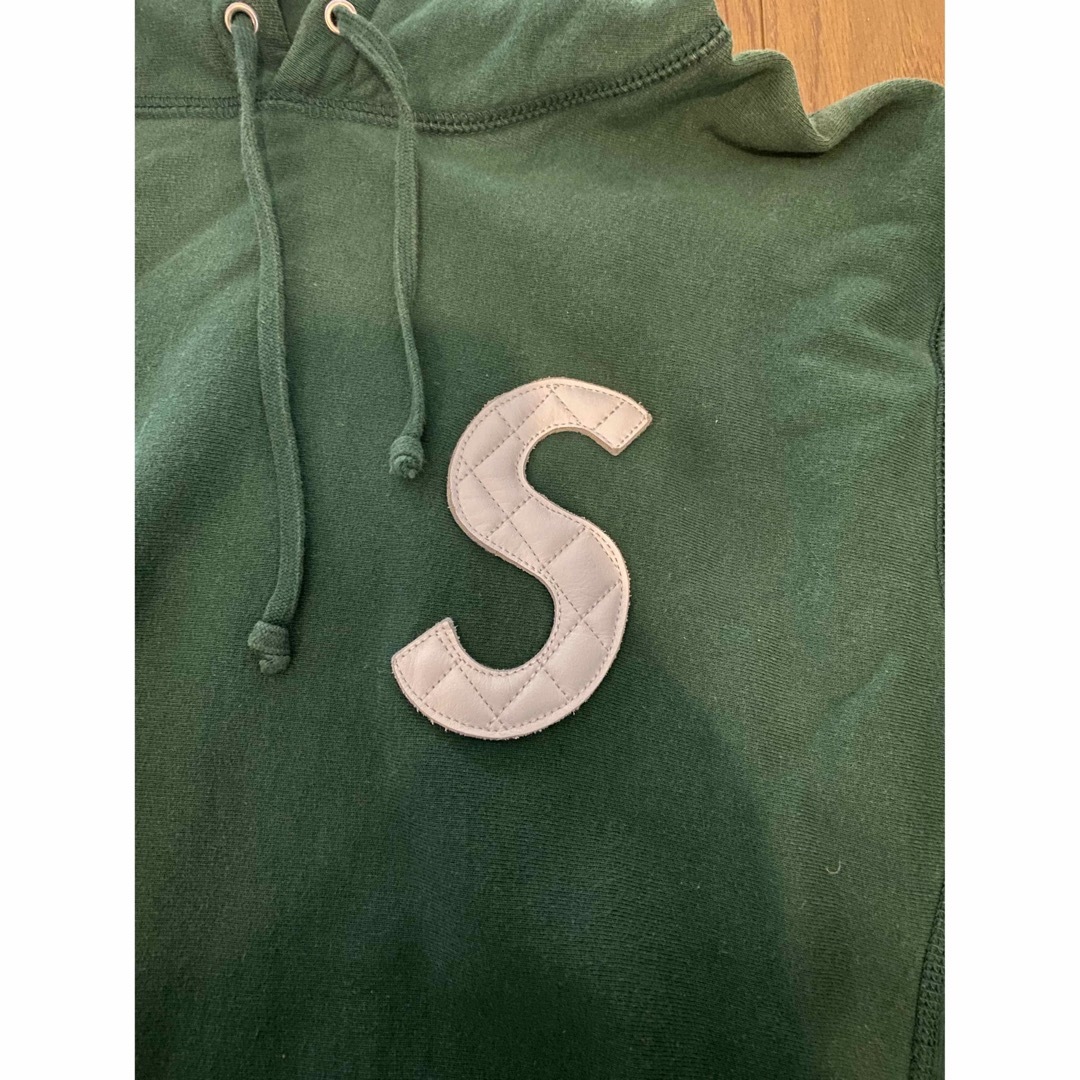 supreme シュプリーム　レザーSロゴ　パーカー　オリーブ　緑