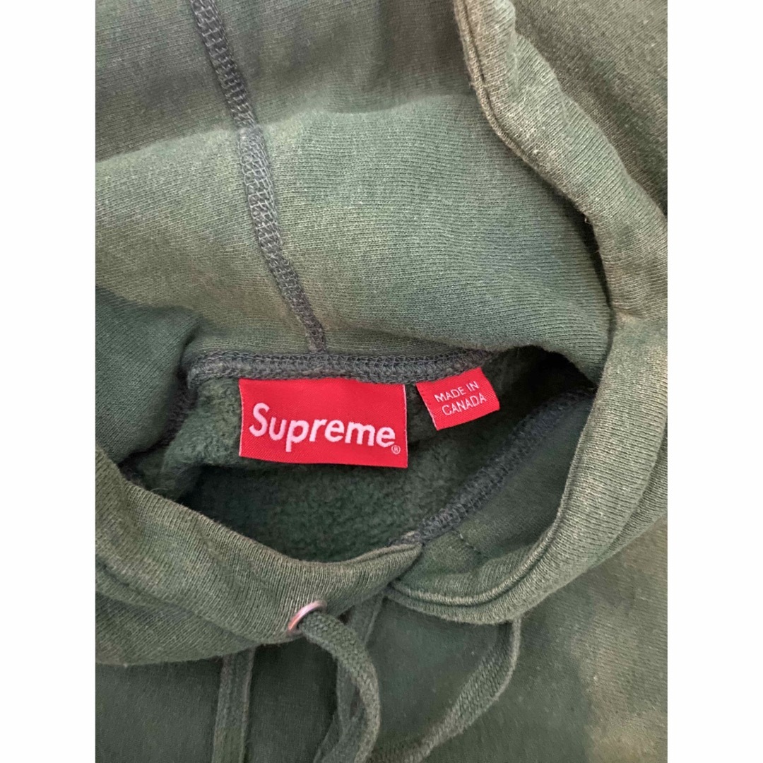 supreme シュプリーム　レザーSロゴ　パーカー　オリーブ　緑