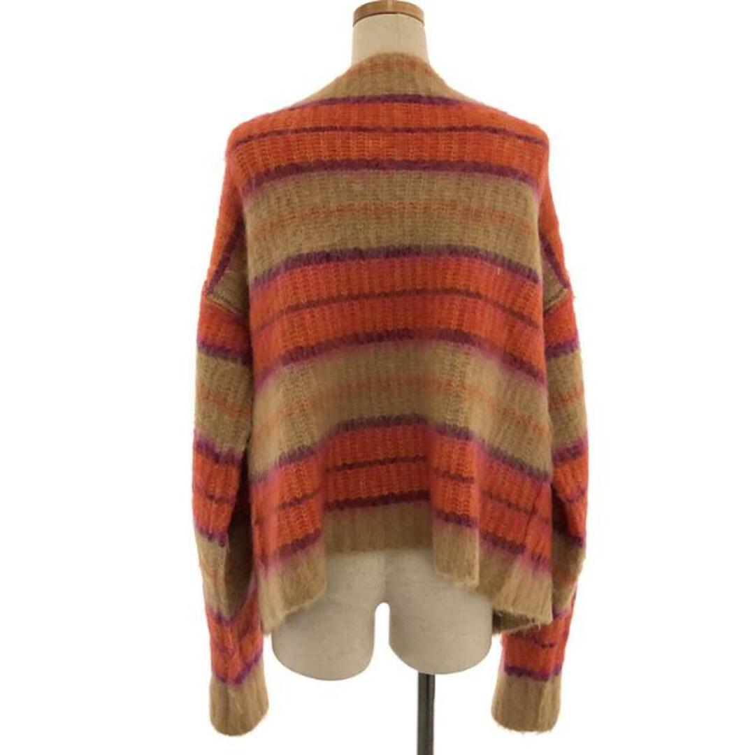 【新品】  PERVERZE / パーバーズ | stripe mohair wide cardigan / マルチカラー モヘア ニット カーディガン | F | ORG | レディース