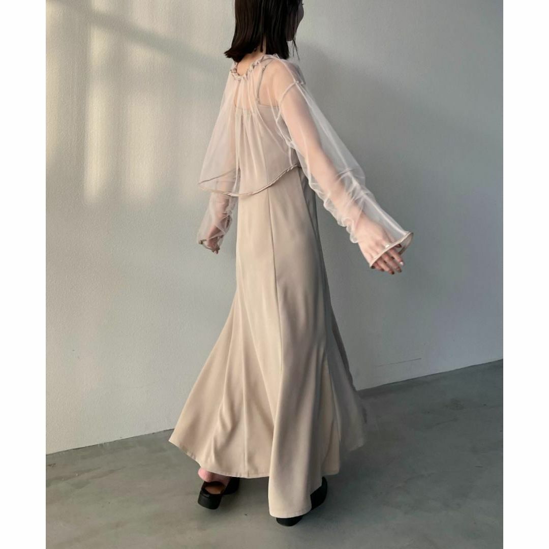 S 低身長さん 新品 hinari チュールオケージョンドレス セット ベージュ