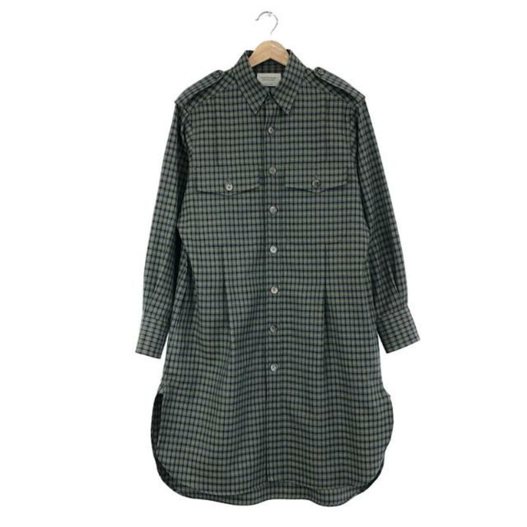 beautiful people / ビューティフルピープル | shepherd check big shirt チェック ロングシャツ ワンピース | 36 | グリーン | レディース