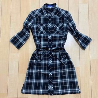 バーバリーブルーレーベル(BURBERRY BLUE LABEL)のバーバリーブルーレーベル　シャツワンピース　チェック　ベルト　36サイズ(その他)