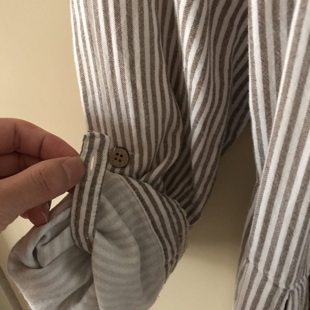 MUJI (無印良品)(ムジルシリョウヒン)の無印　マタニティ　パジャマ　授乳服　ストライプ　 キッズ/ベビー/マタニティのマタニティ(マタニティパジャマ)の商品写真