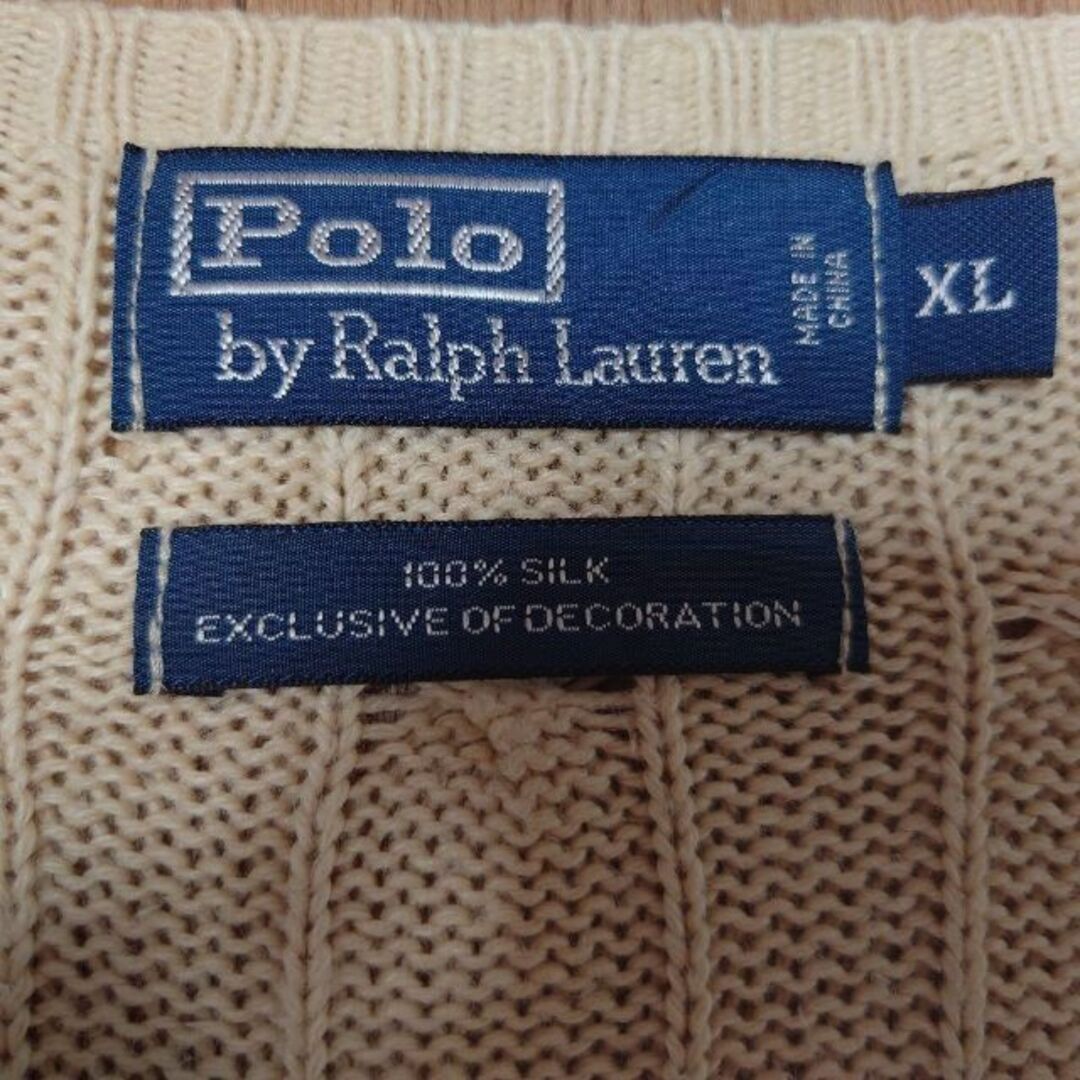 Ralph Lauren - ポロラルフローレン シルク100% Vネック ケーブル