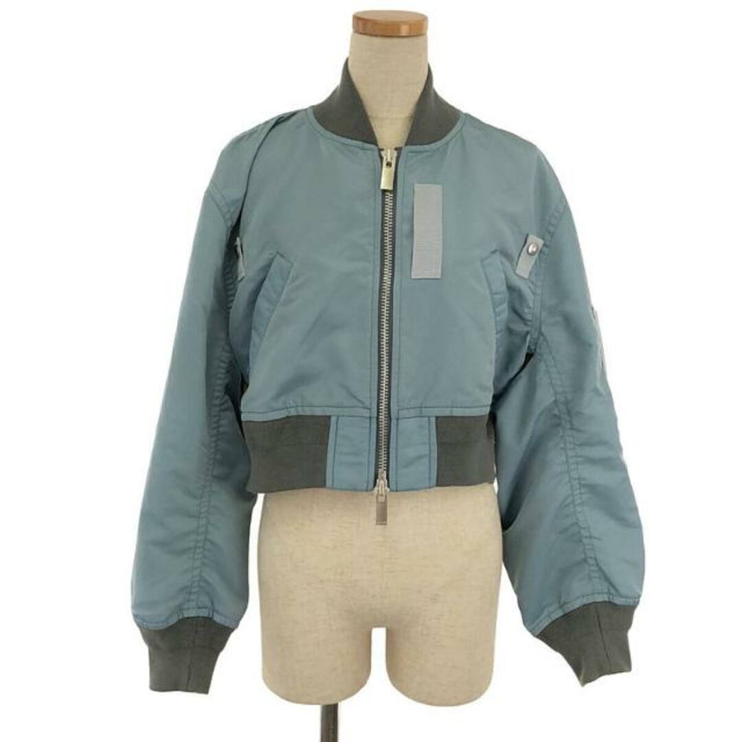 sacai(サカイ)の【新品】  sacai / サカイ | Nylon Twill MA-1 Blouson Jacket / ナイロンツイル ショートボンバー ジャケット | 1 | ライトブルー | レディース レディースのジャケット/アウター(その他)の商品写真