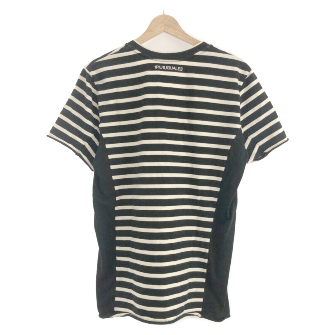 1piu1uguale3(ウノピゥウノウグァーレトレ)のウノピゥウノウグァーレトレ 3D  VネックボーダーTシャツ メンズのトップス(Tシャツ/カットソー(半袖/袖なし))の商品写真