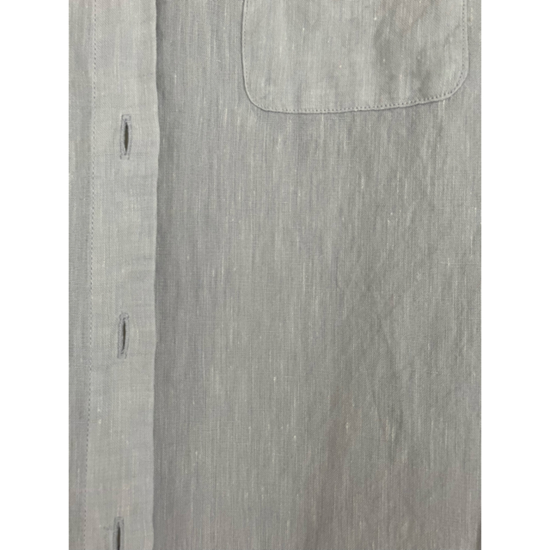 無印 オーガニックリネン洗いざらしシャツMシルバーグレー レディースのトップス(シャツ/ブラウス(半袖/袖なし))の商品写真