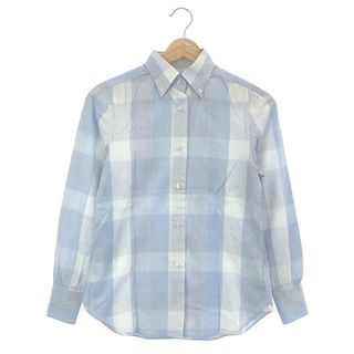 ミナペルホネン(mina perhonen)のmina perhonen / ミナペルホネン | camicia チェック ボタンダウンシャツ | S | ホワイト/ブルー | レディース(シャツ/ブラウス(長袖/七分))