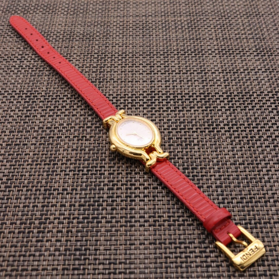 ベルト5本【新品電池】FENDI 640L/動作良好 チェンジベルト ゴールド-