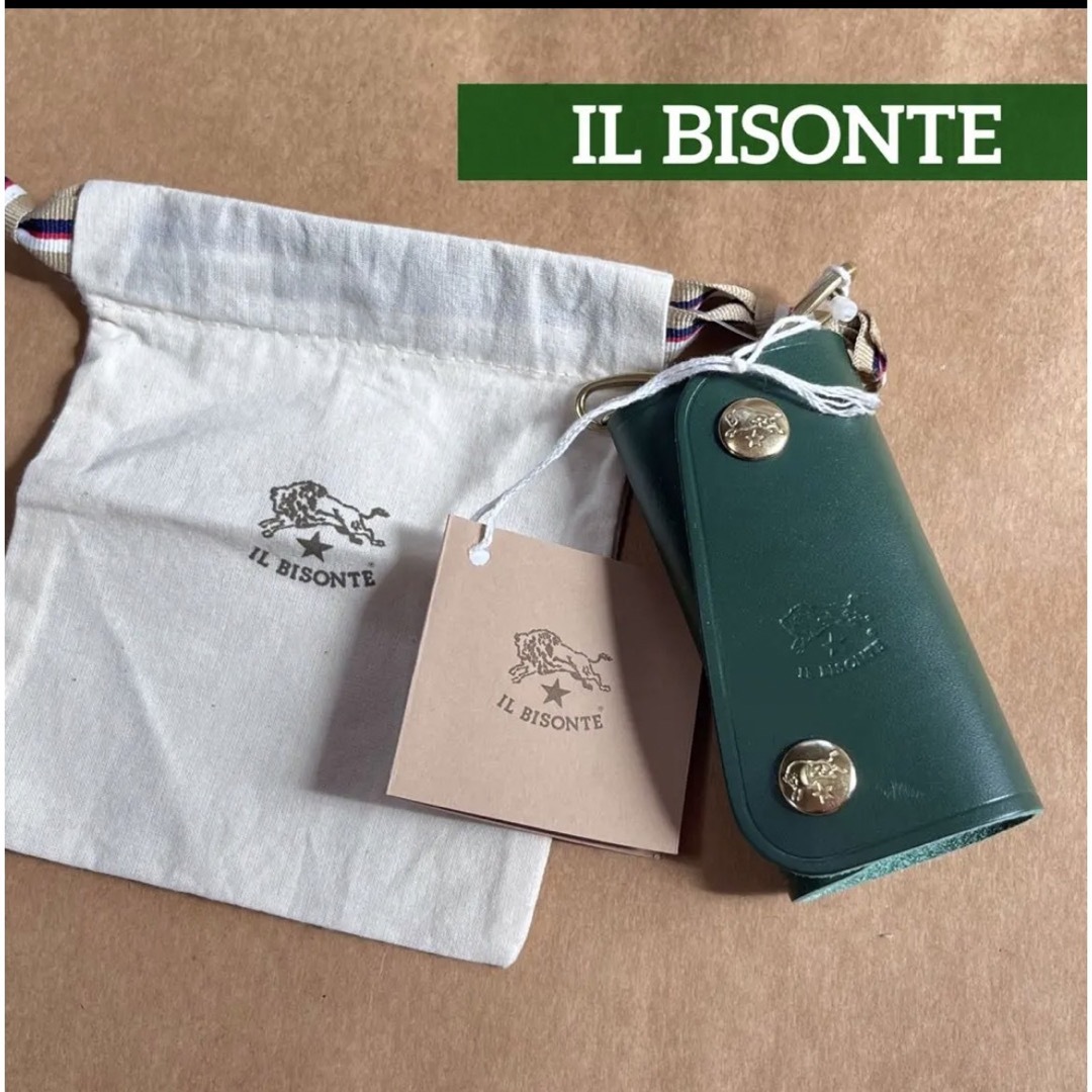 IL BISONTE(イルビゾンテ)の新品　イルビゾンテ  キーケース　キーリング　グリーン　緑　ILBISONTE レディースのファッション小物(キーケース)の商品写真