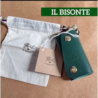 イルビゾンテ(IL BISONTE)の新品　イルビゾンテ  キーケース　キーリング　グリーン　緑　ILBISONTE(キーケース)