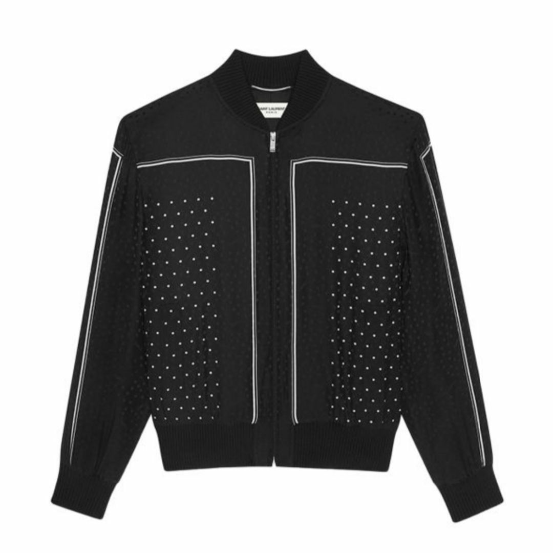 サンローラン SAINT LAURENT ボンバージャケット ポルカドット 46-