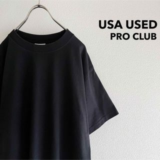 プロクラブ(PRO CLUB)のUSA製 “PRO CLUB” Black T-Shirt / 中厚 Tシャツ(Tシャツ/カットソー(半袖/袖なし))