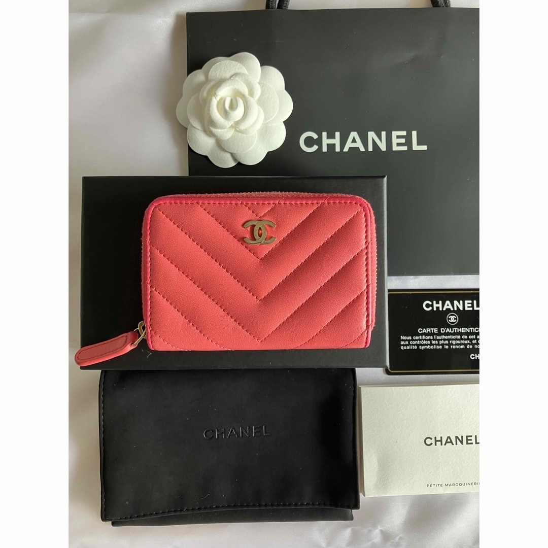 超美品★  CHANEL シャネル シェブロン コインケース ミニ財布 正規品