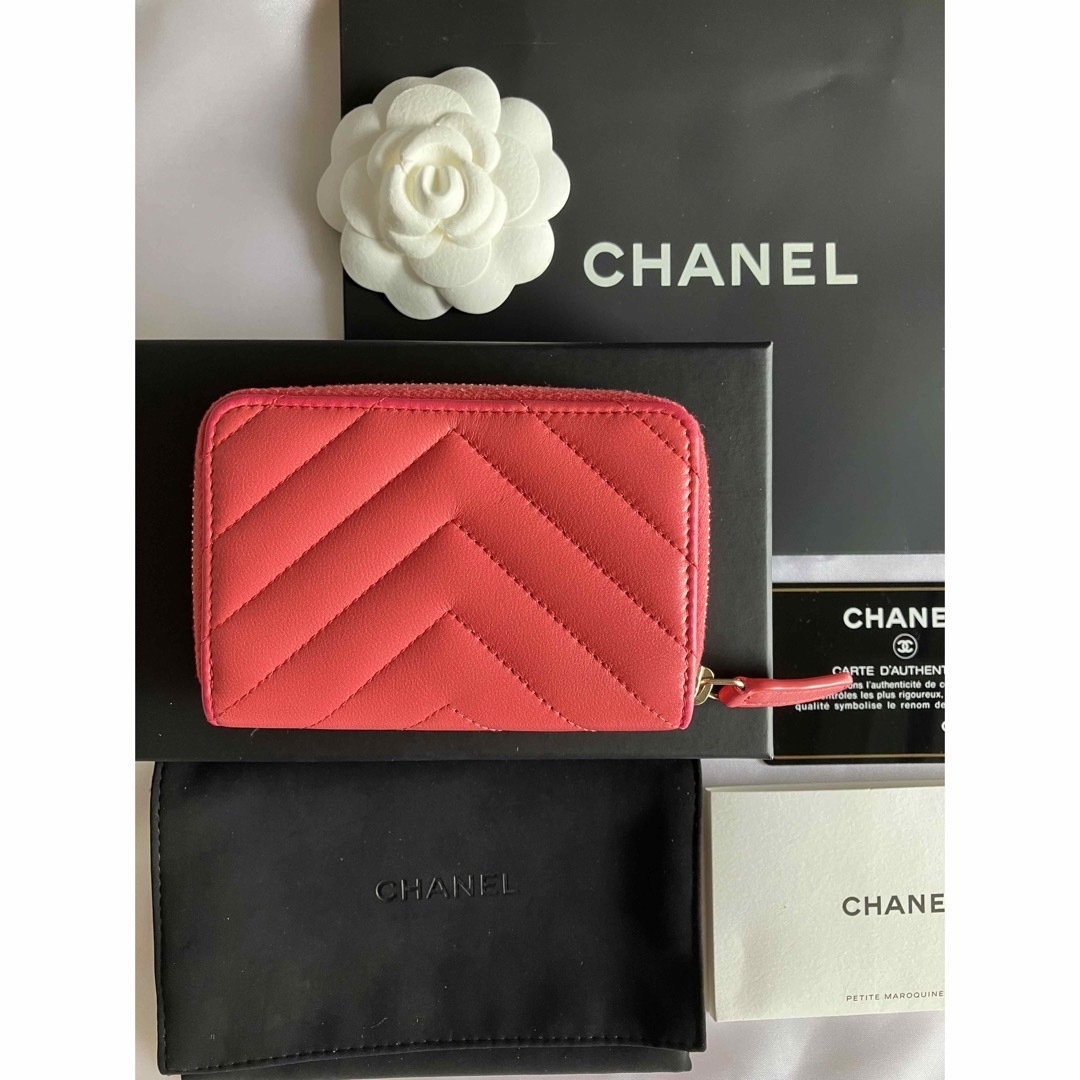 CHANEL(シャネル)のシャネル シェブロン コインパース ラムスキン 小銭入れ 財布 コインケース レディースのファッション小物(財布)の商品写真