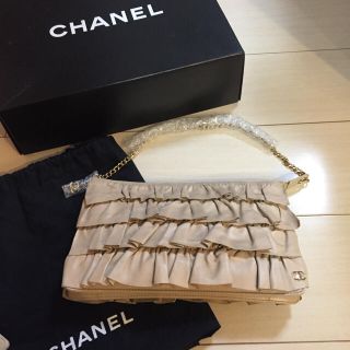 シャネル(CHANEL)のシャネル☆ラムレザー☆フリル☆ハンドバッグ☆超美品(ハンドバッグ)