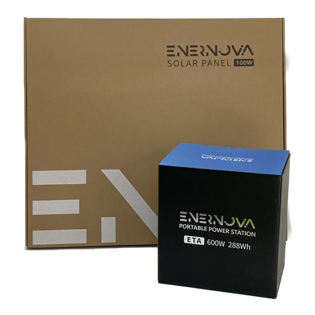 ##Enernova ポータブル電源＋ソーラーパネルセット 288Wh/AC(定格600W サージ1200W）