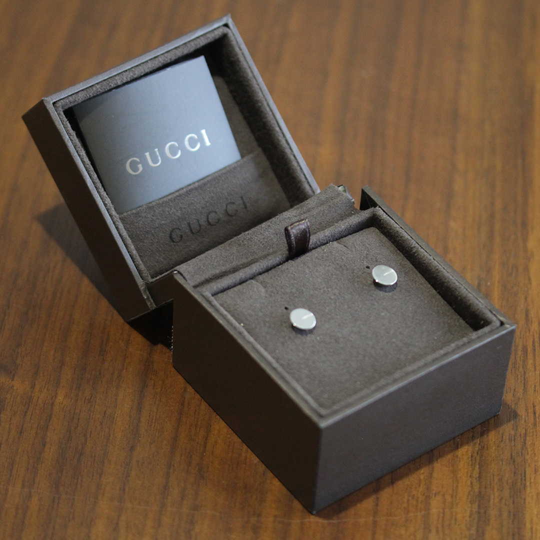 Gucci(グッチ)のGUCCI グッチ ホワイトゴールド ピアス 750 K18 3.4gE0520 レディースのアクセサリー(ピアス)の商品写真