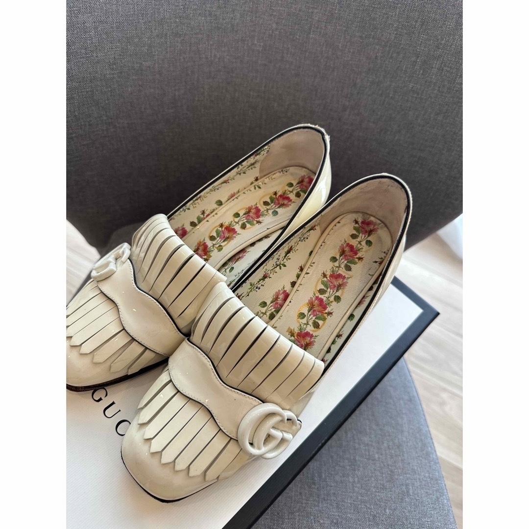 Gucci - GUCCI ローファーホワイト 23.5〜24cmの通販 by shop|グッチ
