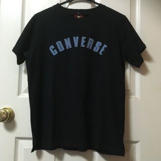 コンバース(CONVERSE)のしまむら新品CONVERSEデニムアップリケ半袖TシャツLブラック(Tシャツ(半袖/袖なし))