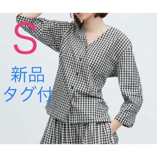 ユニクロ(UNIQLO)の新品 タグ付き ■ ユニクロ × イネス コットンツイルVネックシャツ ■ S(シャツ/ブラウス(長袖/七分))