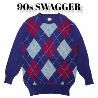 90s 00s SWAGGER アーガイル柄 ニットセーター スワッガー