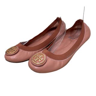 大きいサイズ◎TORY BURCH 総ロゴ柄 バレエシューズ フラット10M