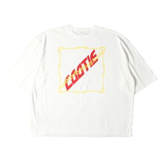 クーティー(COOTIE)のCOOTIE クーティー Tシャツ サイズ:L 21SS パロディー ロゴ オーバーサイズ クルーネック 半袖 Tシャツ Print Oversized S/S Tee ホワイト 白 トップス カットソー 【メンズ】【中古】【美品】(Tシャツ/カットソー(半袖/袖なし))