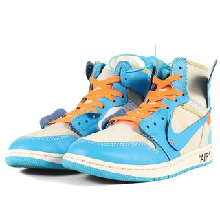 AIR JORDAN 1 X OFF-WHITE NRG オフホワイト エアジョーダン1 パウダー ノースカロライナ スニーカー AQ0818-148 美品  53956