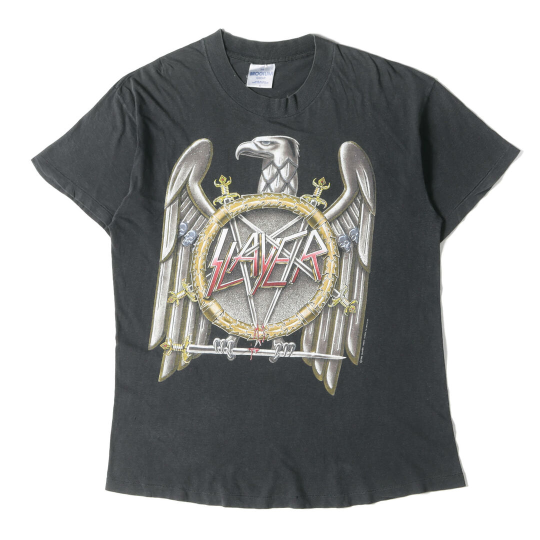 Vintage Rock Item ヴィンテージロック 90s SLAYER Seasons in the Abyss スレイヤー ブロッカム クルーネック 半袖 Tシャツ BROCKUMボディ USA製 ブラック 黒 トップス カットソー ロック バンド アーティスト  【メンズ】