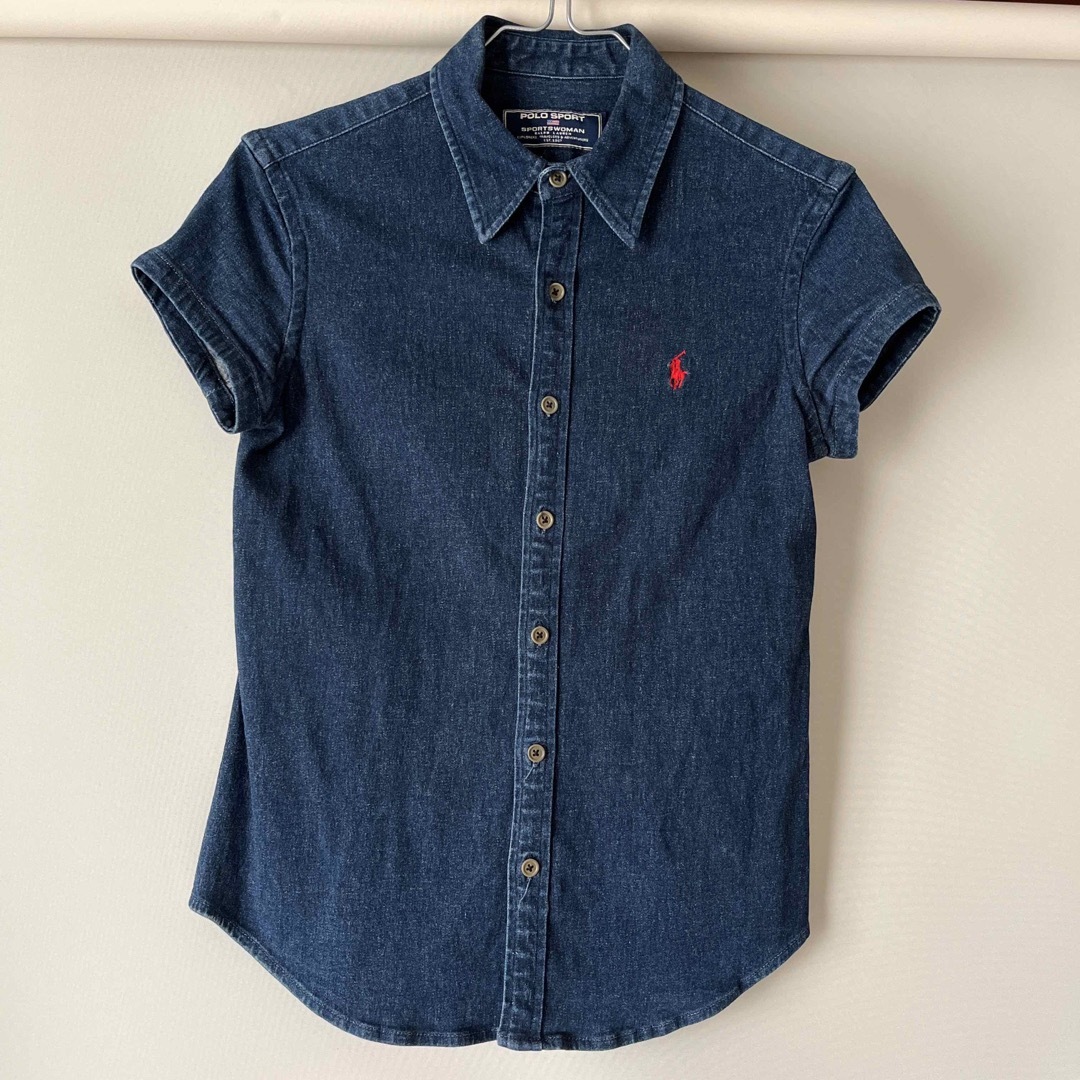 POLO RALPH LAUREN(ポロラルフローレン)のポロスポーツ　デニムシャツ　半袖 レディースのトップス(シャツ/ブラウス(半袖/袖なし))の商品写真