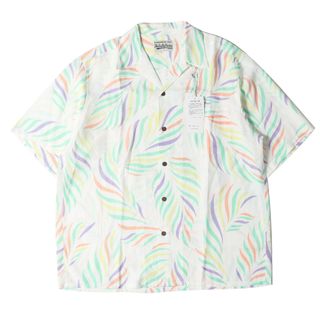 ワコマリア(WACKO MARIA)のWACKO MARIA ワコマリア シャツ サイズ:L 23SS リーフ 柄 レーヨン ハワイアンシャツ アロハシャツ LEAF HAWAIIAN SHIRT ホワイト 白 トップス カジュアルシャツ 半袖 【メンズ】(シャツ)