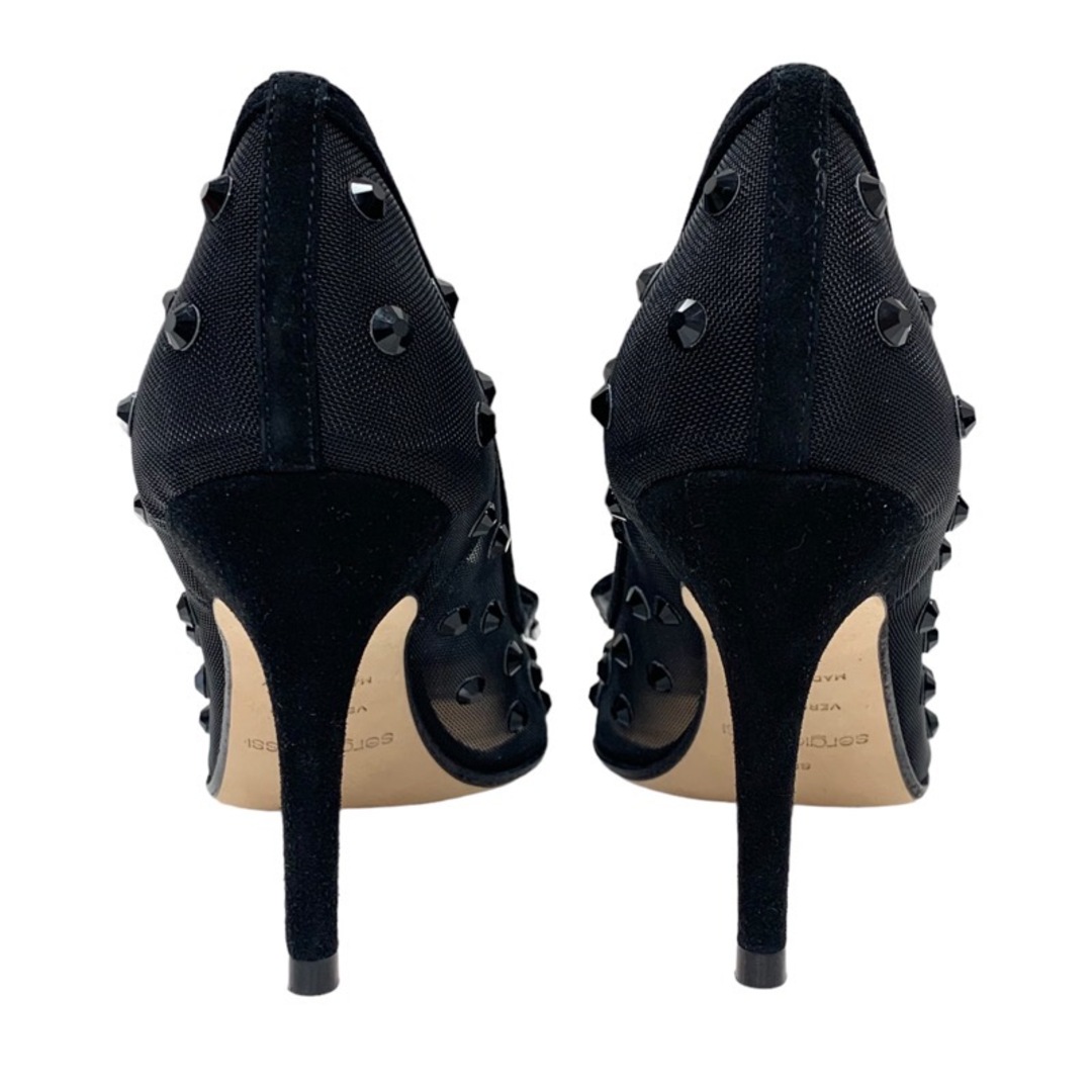 Sergio Rossi(セルジオロッシ)の未使用 セルジオロッシ パンプス 靴 シューズ スエード ブラック 黒 sr1 メッシュ ビジュー レディースの靴/シューズ(ハイヒール/パンプス)の商品写真