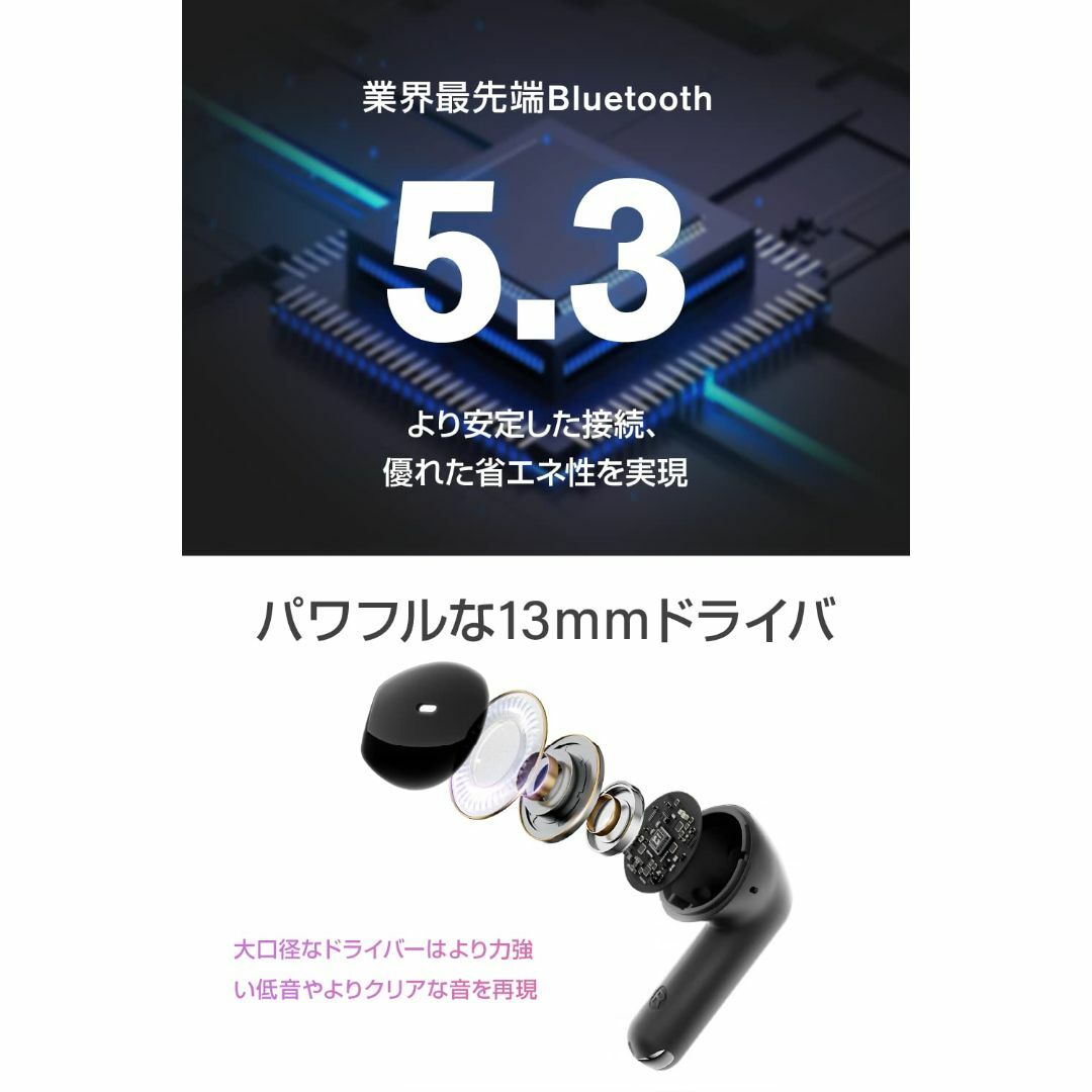 Bluetooth イヤホン 【2023年登場 超指向性サウンド技術】 完全ワイ 3