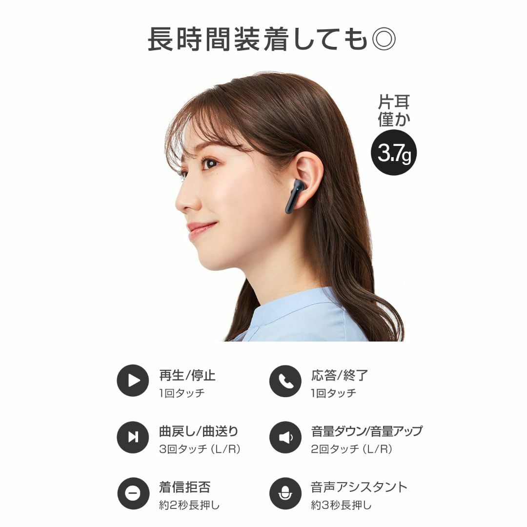 Bluetooth イヤホン 【2023年登場 超指向性サウンド技術】 完全ワイ 5