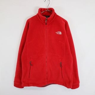 ザノースフェイス(THE NORTH FACE)のTHE NORTH FACE ノースフェイス POLARTEC フリースジャケット 防寒 登山 キャンプ アウトドア レッド (レディース XL) 中古 古着 N5255(その他)