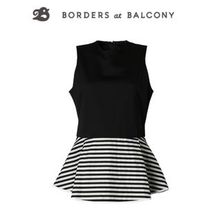 ボーダーズアットバルコニー(BORDERS at BALCONY)のBORDERS at BALCONY/PEPLUM SLEEVELESS TEE(カットソー(半袖/袖なし))