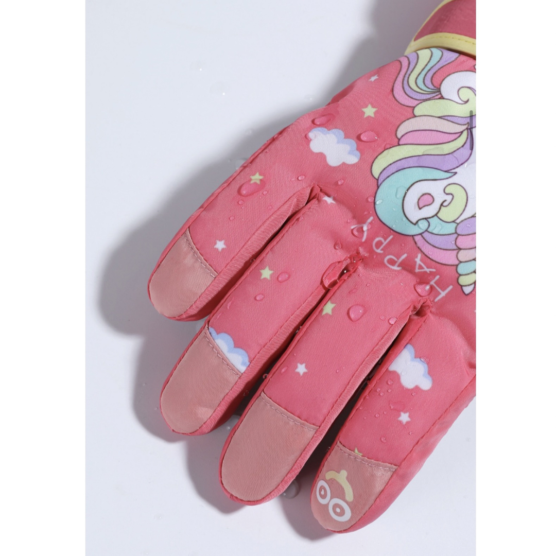 新品未使用】ジュニアスキーグローブ、スノーボードグローブ 手袋ピンクユニコーンの通販 by sakuranohana's shop｜ラクマ