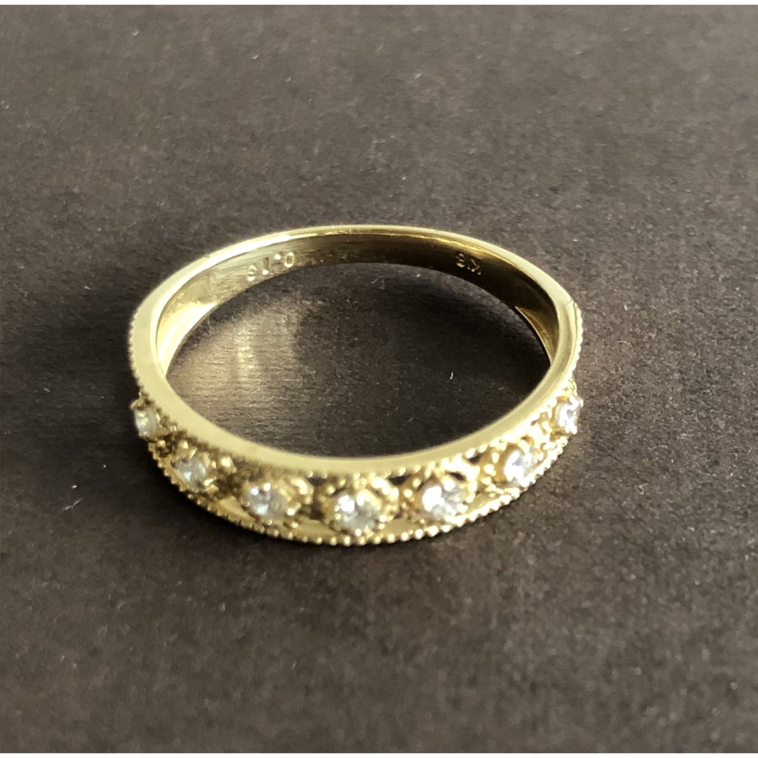 agete(アガット)のベルさま専用　K１８YG ミル打ち　ダイヤモンド　エタニティリング レディースのアクセサリー(リング(指輪))の商品写真