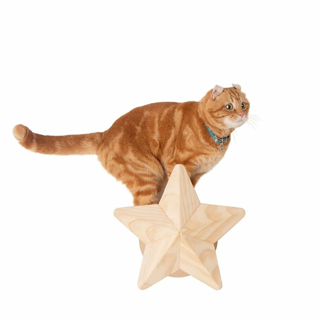猫MYZOO STAR キャットステップ 星モチーフ 爪とぎ キャットタワー 壁付