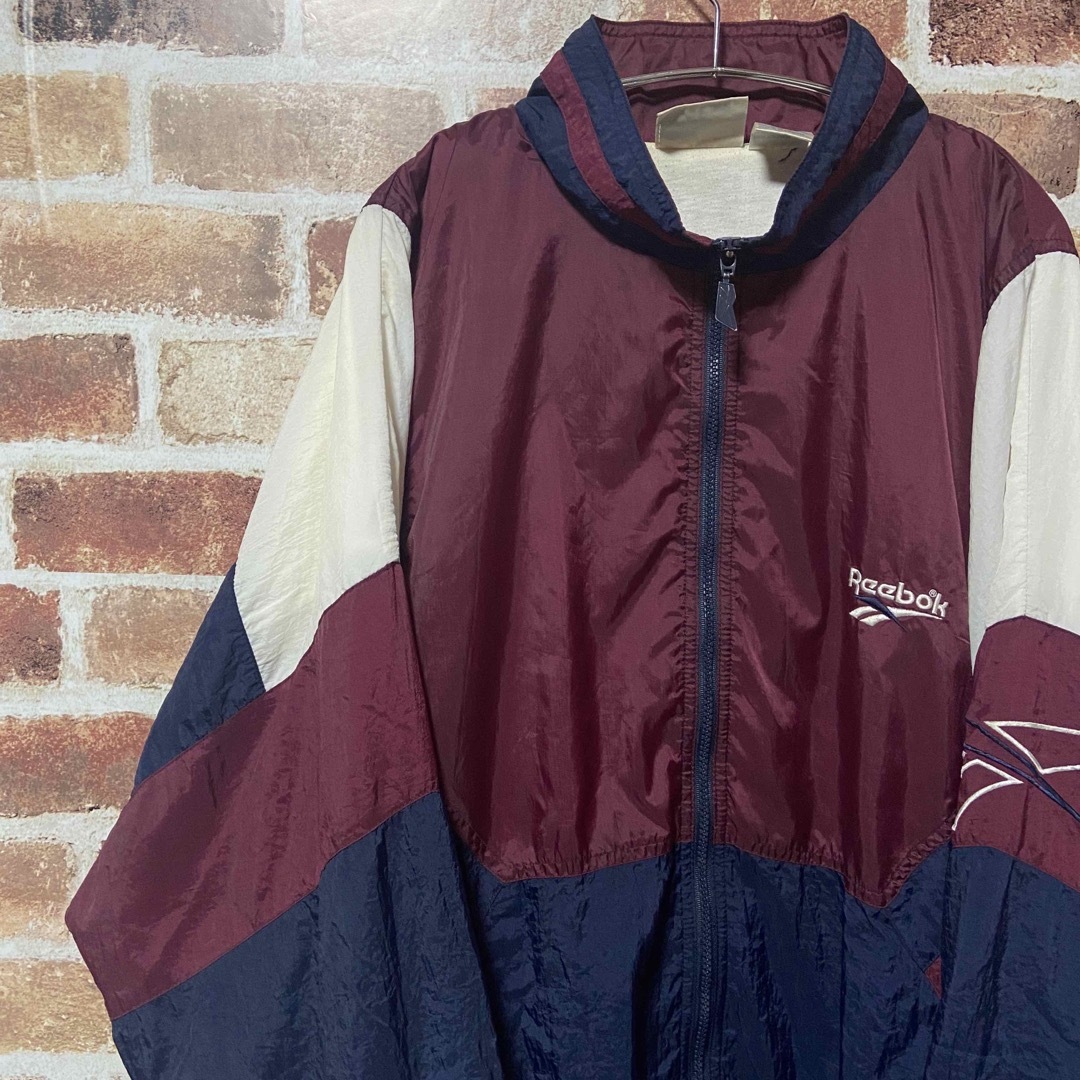 Reebok - 【90s】M8 Reebok ナイロンジャケット 古着ジャケット えんじ