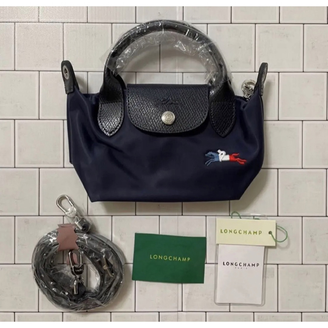 LONGCHAMP(ロンシャン)の☆週末sale☆LONGCHAMP  トートバックXS ネイビーパリ レディースのバッグ(トートバッグ)の商品写真