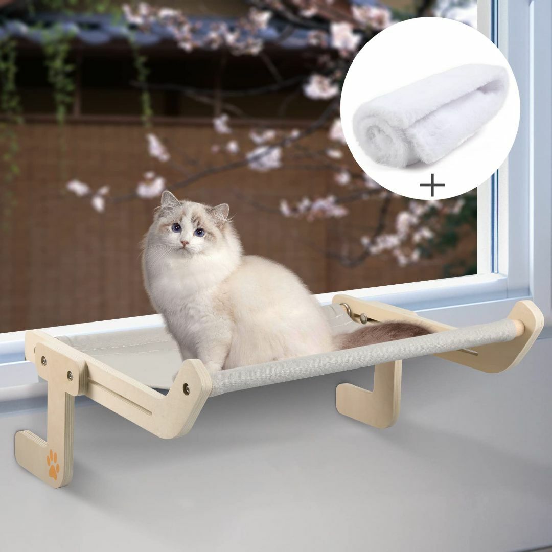 Satisfactorily 猫 窓用ハンモック【2つマット付き】 猫 ベッド