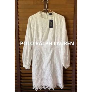 ポロラルフローレン(POLO RALPH LAUREN)のPOLO ラルフローレン　レースワンピ　ワンピース　白ワンピ　米国購入　新品(ミニワンピース)