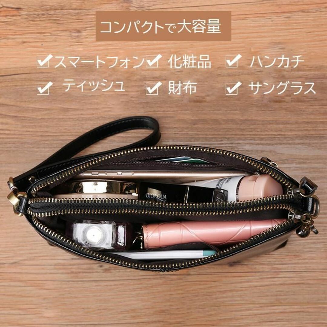 牛革　ショルダーバッグ　クラッチバッグ　2way　本革　上品　レザー 2