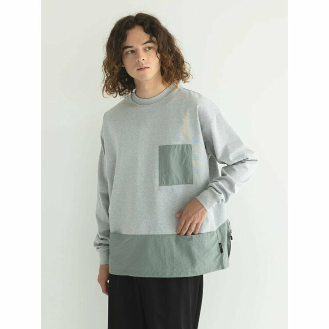 【杢グレー】リサイクル20/2天竺切り替えH/S TEE-B/23AW