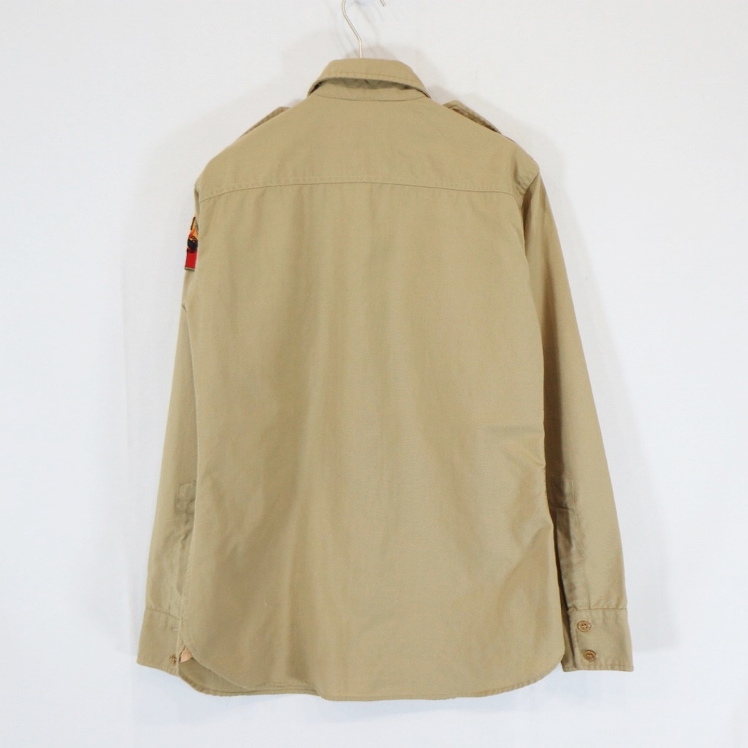 SALE/ 40年代 米軍実物 U.S.ARMY オフィサーシャツ 長袖シャツ ミリタリー エポレット カーキ (メンズ Lサイズ相当) 中古 古着 N5352 メンズのトップス(シャツ)の商品写真