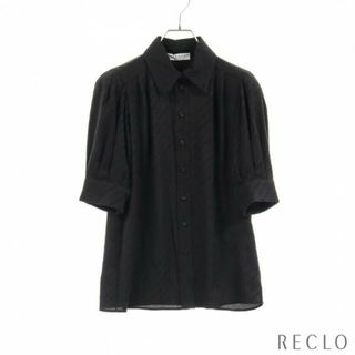 ジバンシィ(GIVENCHY)の シャツ パフスリーブ ロゴ シルク ブラック(シャツ/ブラウス(半袖/袖なし))