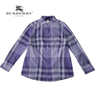 バーバリー(BURBERRY)の【新品】◆希少紫色◆ バーバリー BURBERRY ノバチェック柄 長袖 シャツ(シャツ/ブラウス(長袖/七分))